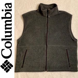Columbia Men’s Dark Gray Full Zip Fleece Vest